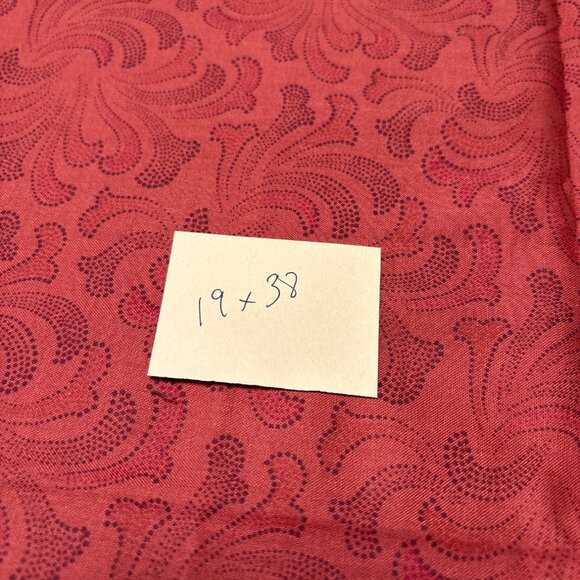 Red & Black Patterned Fabric Piece 19"x38" for Sewing Crafts Quilting Home Proje - Picture 3 of 4